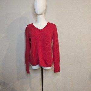 Tahari Women's Berry V Neck 100% Cashmere | Size L